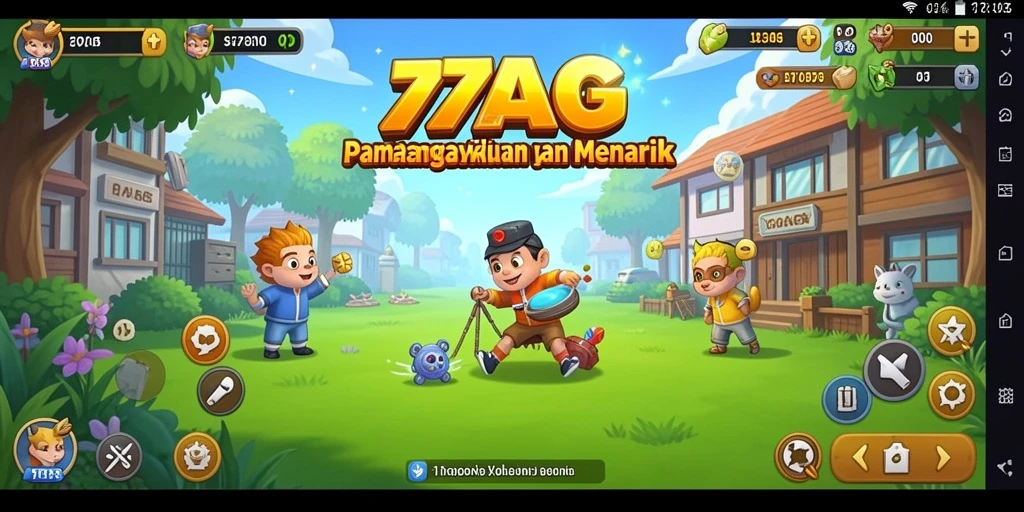 Tampilan gameplay 77AG yang menarik dengan berbagai karakter dan sumber daya.