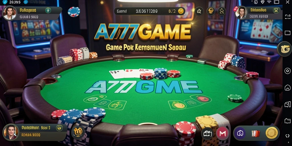 Tampilan gameplay Poker A777GAME dengan fitur menarik.