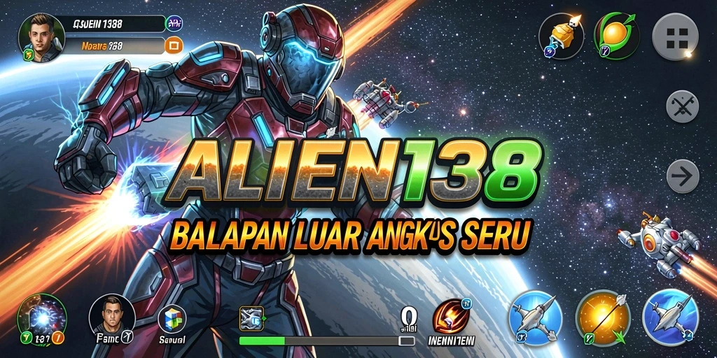 Tangkapan layar menampilkan balapan intens dalam luar angkasa.