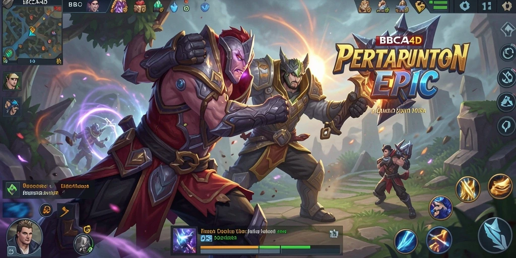 Tampilan gameplay seru dalam pertempuran epik MOBA.