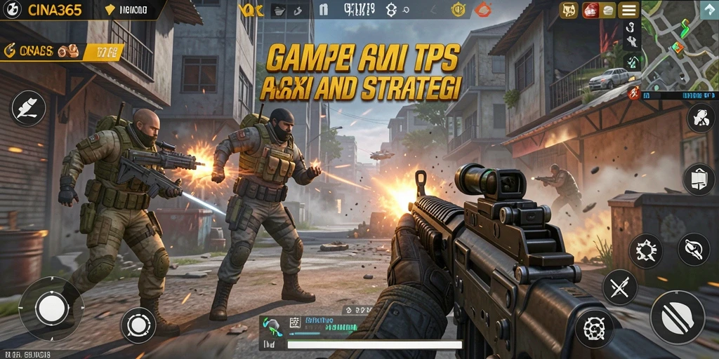 Tampilan gameplay CINA365 yang intens dan seru dalam pertempuran TPS.