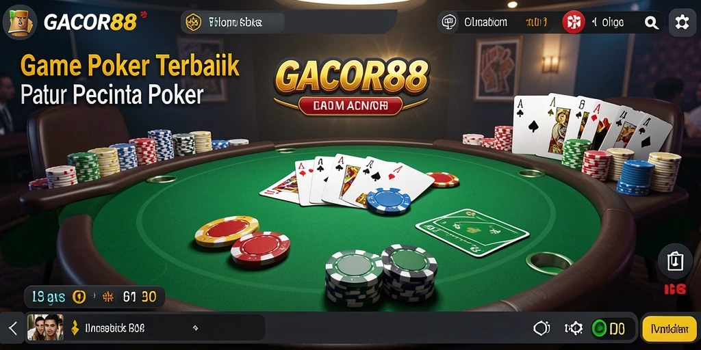 Gameplay GACOR88 menampilkan pertandingan poker yang intens dan interaktif.