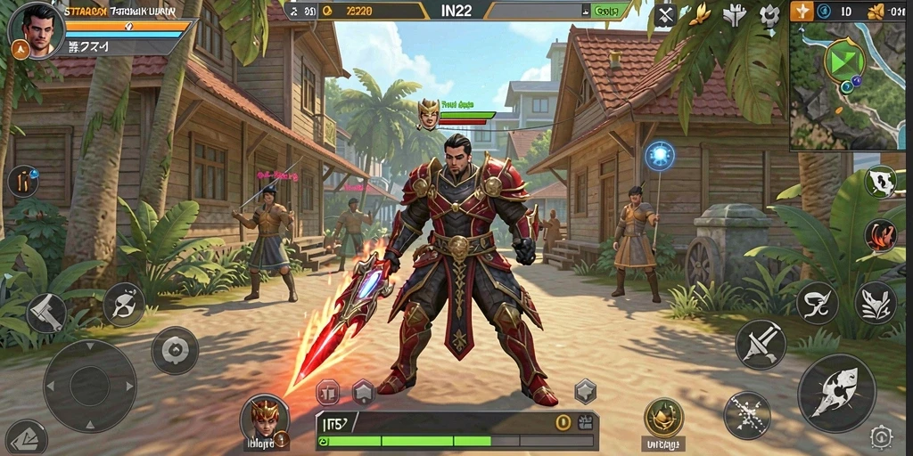 Gameplay IN22 yang menantang dan strategis dalam pertarungan.