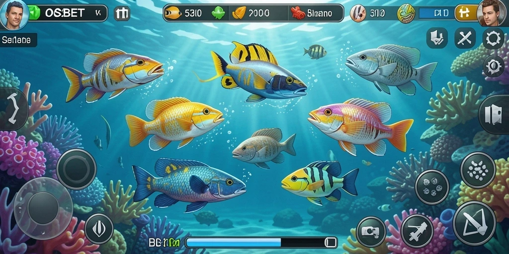 Tampilan gameplay seru dari IOSBET saat menangkap ikan.