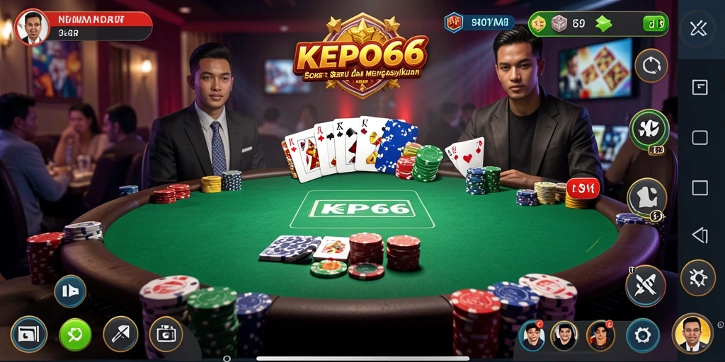 Menampilkan gameplay poker yang seru dan interaktif di KEPO66.