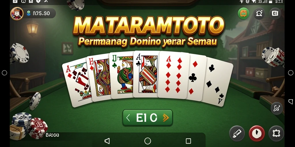 Tampilan gameplay seru dalam permainan Domino MATARAMTOTO.