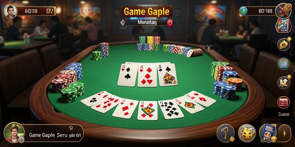 Tampilan gameplay menarik dari MDG188 yang penuh strategi Gaple.