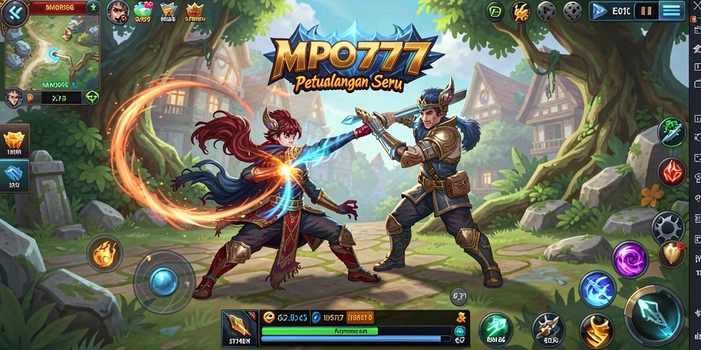 Screenshot menunjukkan aksi seru dalam permainan MMORPG MPO777.