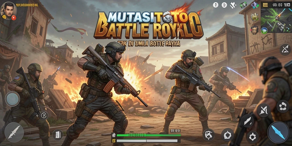 Gameplay seru dalam pertempuran Battle Royale yang intens.