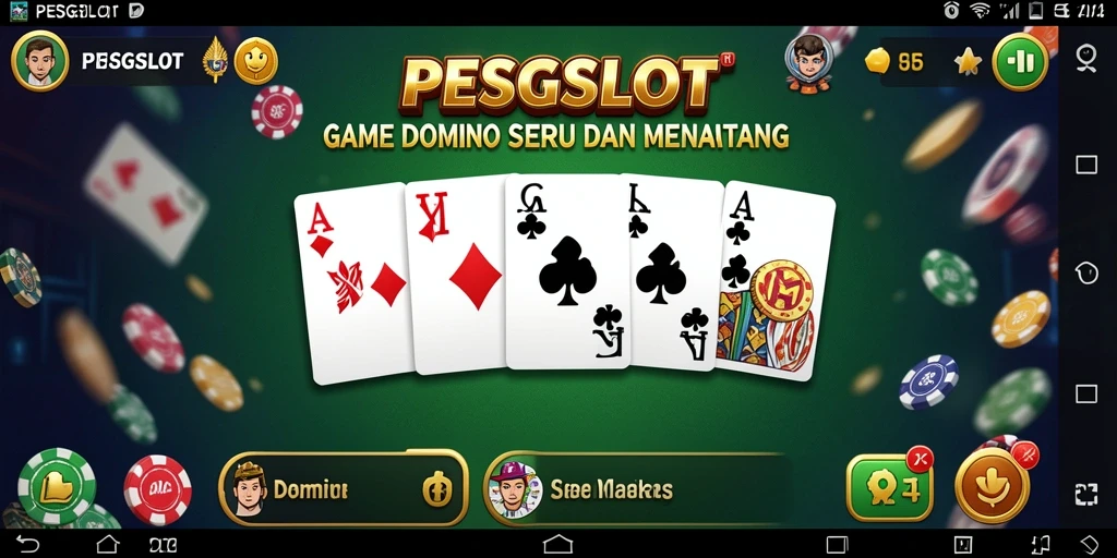 Screenshot PESGSLOT menunjukkan aksi seru dalam permainan domino.