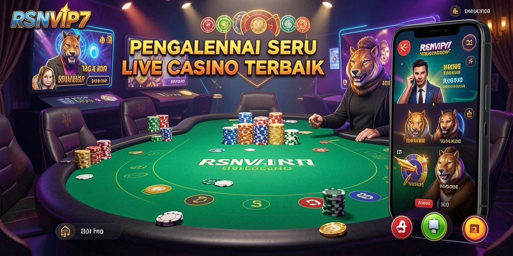 Screenshot gameplay RSNVIP7 menampilkan suasana Live Casino yang mendebarkan.