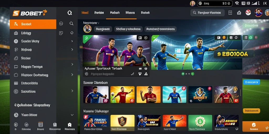 Tampilan antarmuka SBOBET yang menarik dan informatif untuk taruhan olahraga.