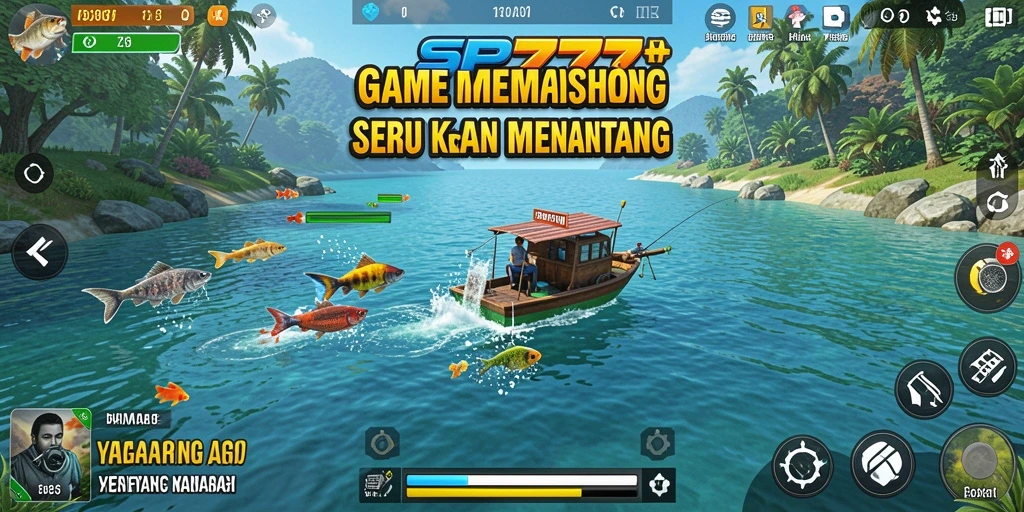 Screenshot gameplay SP777 yang seru dengan ikan beragam.