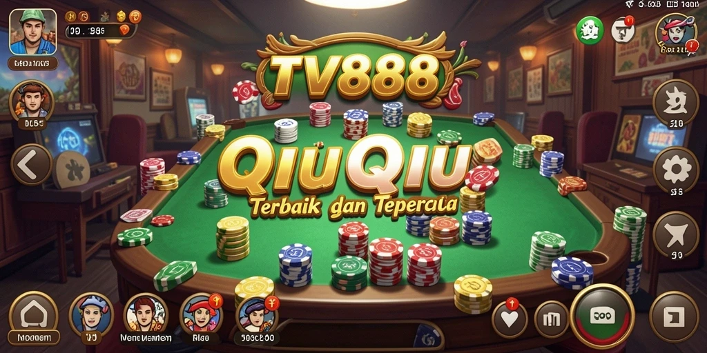 Tampilan gameplay QiuQiu yang seru di TV888.