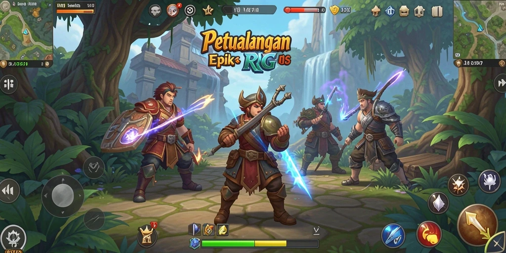 Screenshot menunjukkan aksi mendebarkan dalam permainan RPG V87.